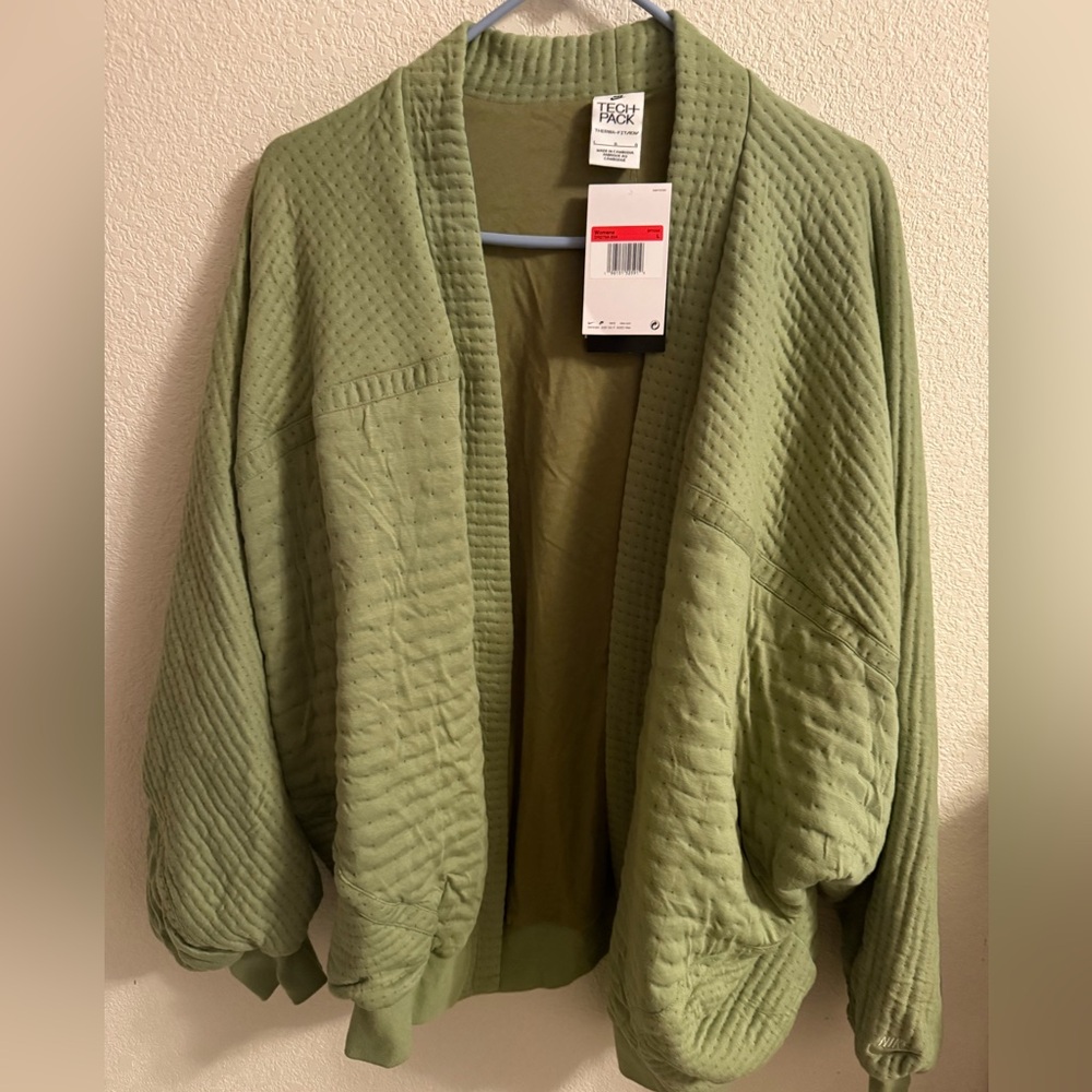 Nike Olive Quilted yoga Cardigan - Picture 3 of 3